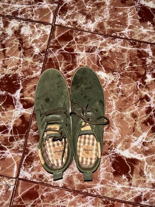 Botín piel serraje soft verde