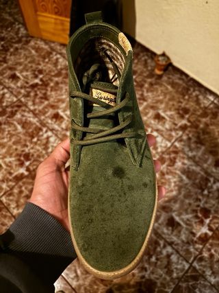 Botín piel serraje soft verde