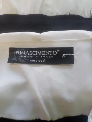 Vestido gasa negro y blanco con lazo