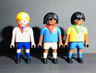 Playmobil antiguos Futbolistas 3 Figuras vintage