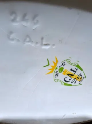 Vaso ceramica vintage daini o cerbiatti dorati