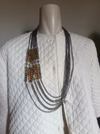 Collana Sodini 5 fili Swarovski marrone