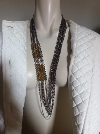 Collana Sodini 5 fili Swarovski marrone