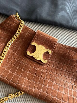 Bolso Celine ante cocodrilo dorado