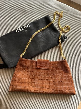 Bolso Celine ante cocodrilo dorado