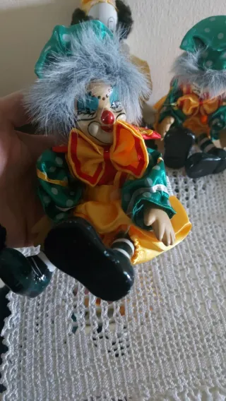Set 3 Clown Bambole Bambola Vintage