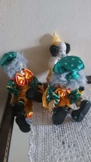 Set 3 Clown Bambole Bambola Vintage