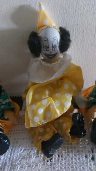 Set 3 Clown Bambole Bambola Vintage