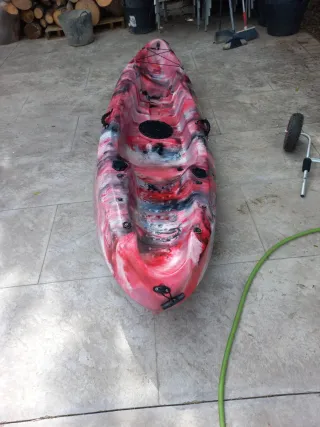 Kayak de pesca con remos,ruedas de trasporte