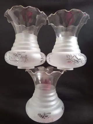 3 Tulipanes de cristal antiguos