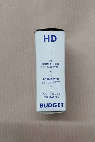 10 dischetti 3.5" 1.44MB Budget + etichette + box