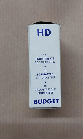 10 dischetti 3.5" 1.44MB Budget + etichette + box