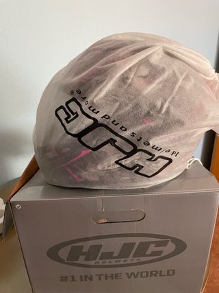 Casco Moto HJC Negro y Rosa  Talla s