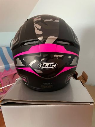 Casco Moto HJC Negro y Rosa  Talla s