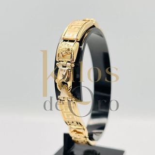 PULSERA TIPO CARTIER MEDUSA Y GRECA. Oro 18K.