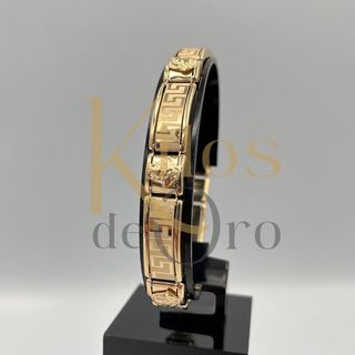 PULSERA TIPO CARTIER MEDUSA Y GRECA. Oro 18K.