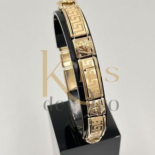 PULSERA TIPO CARTIER MEDUSA Y GRECA. Oro 18K.