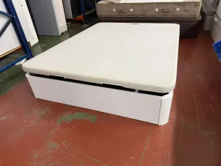 150x200 CANAPE MADERA BLANCA TAPA3D y COLCHÓN