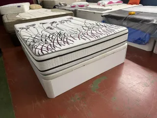 150x200 CANAPE MADERA BLANCA TAPA3D y COLCHÓN