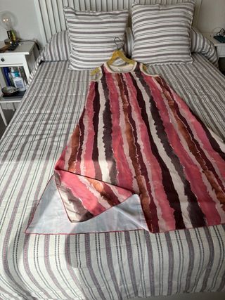 Vestido largo estampado rayas