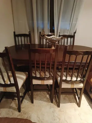 Mueble de salón madera oscura