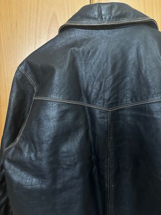 Chaqueta Cuero Zara Hombre Negra