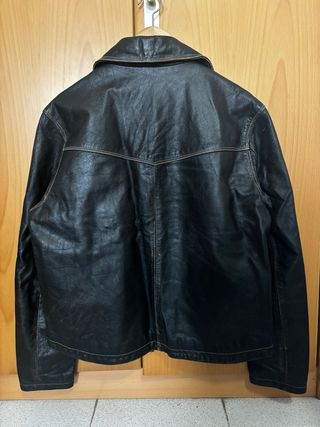 Chaqueta Cuero Zara Hombre Negra