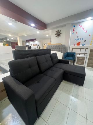 Sofá Cama Negro Pau Tela