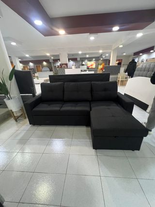 Sofá Cama Negro Pau Tela