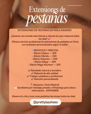 Extensiones de pestañas pelo a pelo PARLA