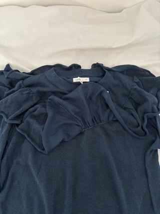 Jersey Lurex Azul Marino Volante