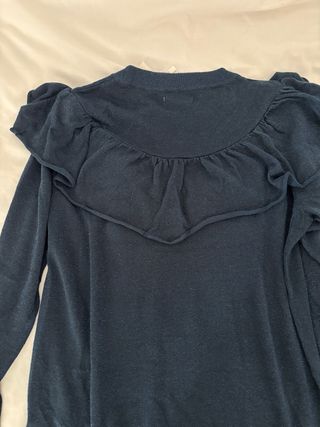 Jersey Lurex Azul Marino Volante