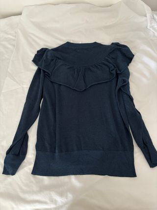 Jersey Lurex Azul Marino Volante