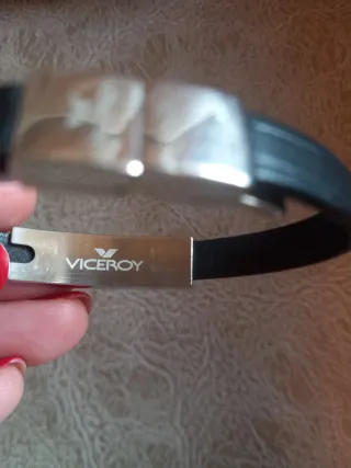 Pulsera Viceroy Hombre Negra y Plateada