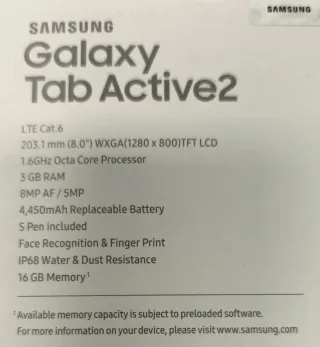 GALAXY TAB ACTIVE 2 (NUEVA) Ideal Navegador