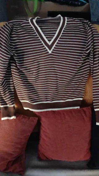 Jersey rayas marrón y blanco