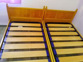 Cama de madera con somier