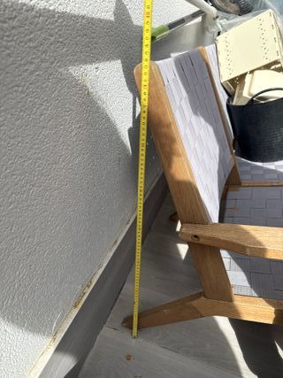 Banco de jardín madera y tela gris