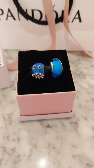 Lote 2 Charms Pandora Azul