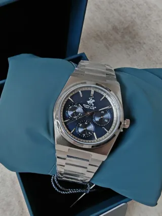 Reloj Beverly Hills Polo Club Azul y Plateado