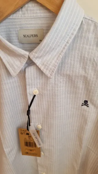 Camisa Scalpers T-39 Rayas Azules y Blancas