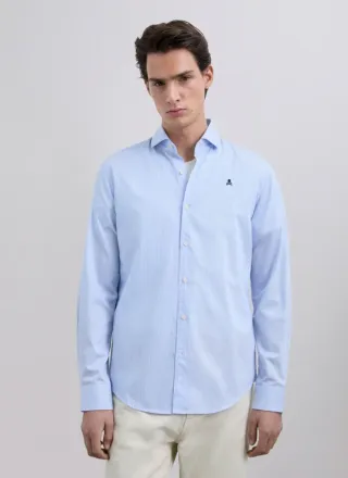 Camisa Scalpers T-39 Rayas Azules y Blancas