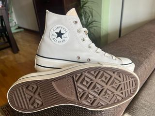 Botas Converse Piel Plataforma Beige/Blanco