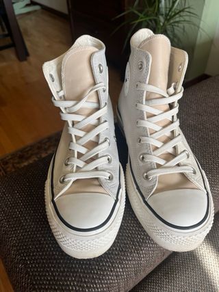 Botas Converse Piel Plataforma Beige/Blanco