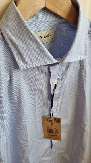 Camisa Scalpers T-39 Slim Fit Azul Rayas