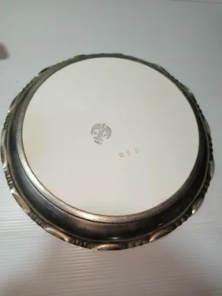 Piatto BMF vintage peltro e ceramica, LEGGI