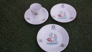Vajilla infantil San Claudio antigua ver fotos lee
