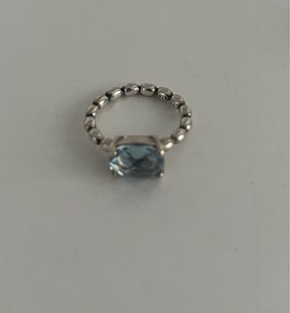 Anillo Pandora Topacio Azul Plata