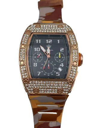 Orologio Rapper America Strass Camouflage