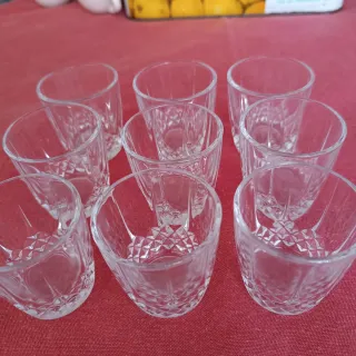 9 Vasos de chupito cristal Labrado fuerte